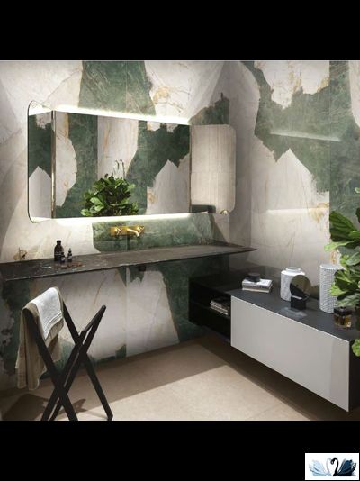 Керамогранит FMAX Venetian Green 6mm glossy 120x270 см зеленый