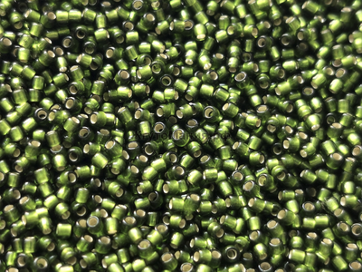 Toho 11/0 - 5г - 37F Матовый прозрачный оливковый с серебряной линией внутри (TR-11-37F)