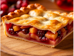 Пирог с яблоком и вишней