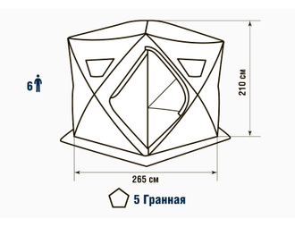 Палатка зимняя утепленная пятистенная HIGASHI Penta Pro DC