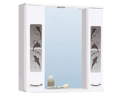 Шкаф зеркальный "Дельфин 800" белый с подсветкой Vako