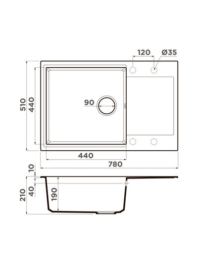 Мойка OMOIKIRI DAISEN 78-LB