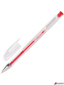 Ручка гелевая BRAUBERG «Jet», КРАСНАЯ, корпус прозрачный, узел 0,5 мм, линия письма 0,35 мм. 141020