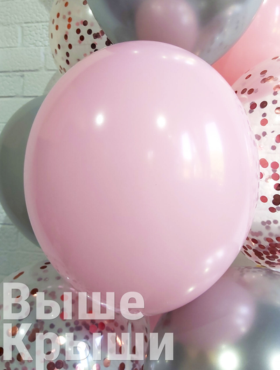 Шар розовый пастель надутый гелием
