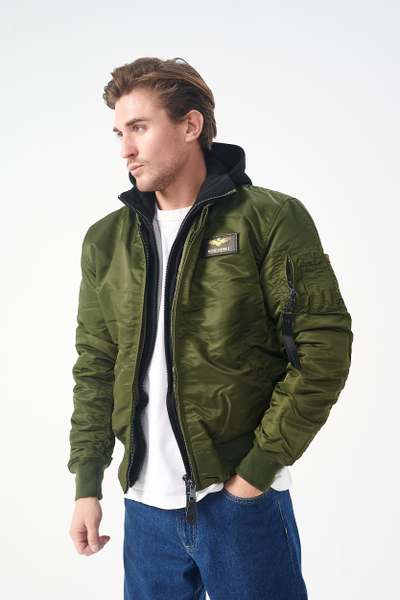 Куртка MA-1 HOODED D.GREEN/D.GREEN