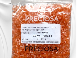 Коричнево-оранжевый сатиновый бисер