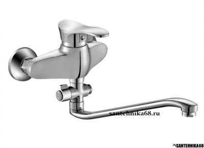 Смеситель для ванны латунный Oute с длинным изливом 35 см переключатель девертор картриджный T0123