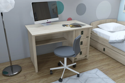 Стол Валенсия 3 ящика, сонома