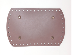 Донышко для сумки кожаное 23х13 см прямоугольное  с ножками цвет пыльная роза