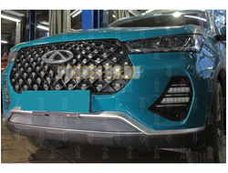 Защита радиатора Chery Tiggo 7 PRO 2020- chrome низ
