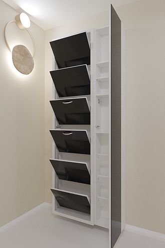 Обувница Афина-6 Дуэт (стекло черное)