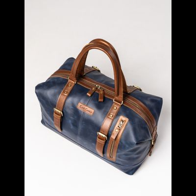 Кожаная дорожная сумка Campora Premium dark blue (арт. 
4019-54)