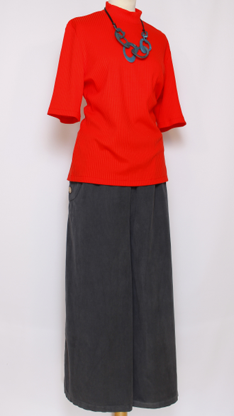 ДЖЕМПЕР  "СТОЙКА В РЕЗИНКУ" красный р.48-56