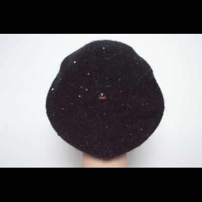 Кепка зимняя женская с пайетками Vizio Италия 6457 черная