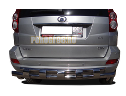 Защита заднего бампера двойная с перемычками d60/42 для Haval H5 2020-2024