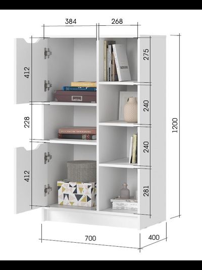 Руна СТЛ 02 Стеллаж Белый/Белый