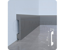 Плинтус напольный из дюрополимера солид UHD 05/80 титан