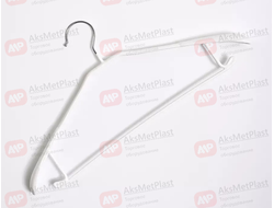 AM445W Вешалка металлическая прорезиненная с перекладиной и крючками цвет: белый