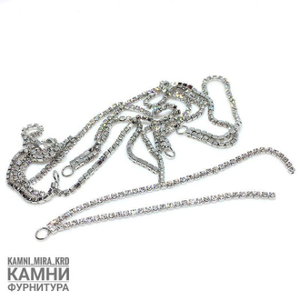 Подвеска "Дорожки кристаллов" ЛЮКС длина 6, 8 см, покрытие в ассортименте, цена за штуку