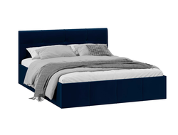 Кровать с мягкой обивкой и заглушиной с ПМ Лора 1600 Велюр Confetti Blue