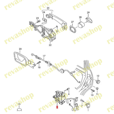 замок передней левой двери Skoda, замок передней левой двери Seat, замок водительской двери VW, замо