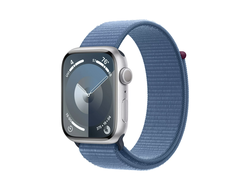 Apple Watch Series 9 45mm Silver Aluminium Case With Winter Blue Sport Loop