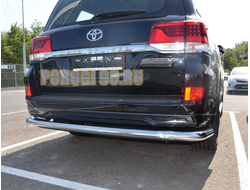 Защита заднего бампера угловая большая d76 для Toyota Land Cruiser 200 Executive Lounge (2020-...) обновленный