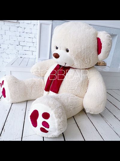 Гигантский плюшевый медведь 190 см бежевый Кевин