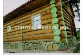 облицовка цоколя плитняком, природным камнем