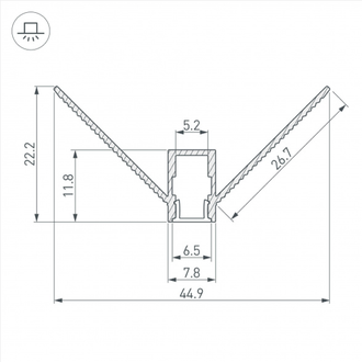 Профиль Arlight ARH-DECORE-S6-EXT-2000 ANOD внешний (Алюминий)