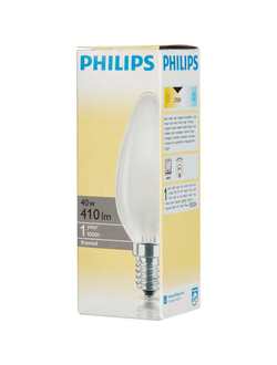 Электрическая лампа Philips свеча/матовая 40W E14 FR/B35 (10/100)