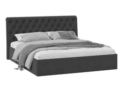Спальня Скарлет - Кровать двойная Универсальная с ПМ Тип 1 Велюр Графит 1800
