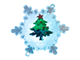 Елочка на снежинке RGB на присоске 5,5x5,5 см 501-037