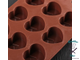 Форма для льда и кондитерских украшений «Сердце», 21×10 см, 15 ячеек, цвет шоколадный