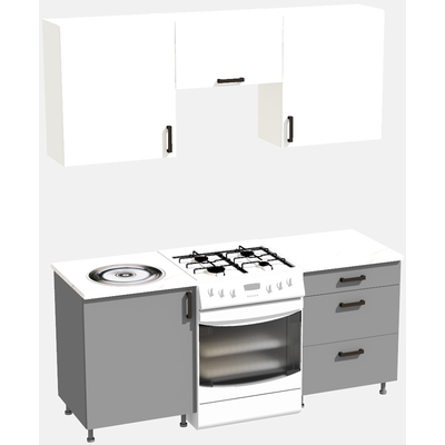 Кухня эконом 1,2 метра (600х600) Цвет: Белый/Базальт