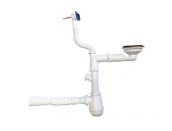 Сифон для кухни 3 1/2" х 40 со смещ.,отвод для стир. машины [59032]