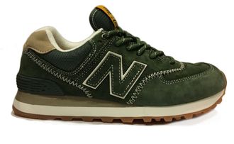 New Balance 574 зеленые полностью с белым Артикул-32