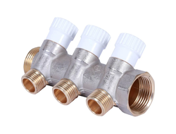 Коллектор STOUT распределительный 1", 3 отвода 1/2" плоское уплотнение (Арт. SMB 6852 011203)