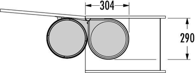 Встраиваемое ведро для мусора 20л Mono Hailo