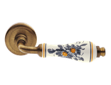 Дверные ручки Morelli Luxury "CERAMICA" OBR/DEC с керамической вставкой Цвет - Бронза/Керамика декор