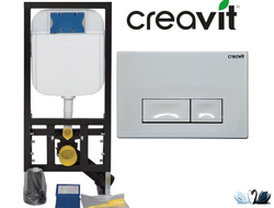 Инсталляция для унитаза Creavit GR5003.01 с кнопкой Ore GP3001.00 белая купить в магазине Marysя