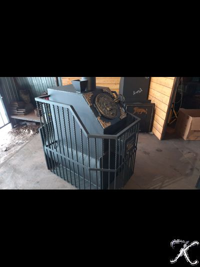 Печь банная "АНГАРА-34" + КАМИН-КОНВЕКТОР + Дверца со стеклом