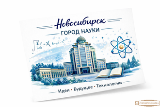 Открытка Новосибирск с достопримечательностями город науки