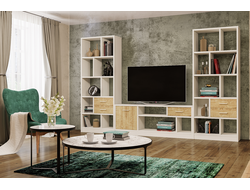 Композиция гостиной ВИКТОРИЯ Белый структурный/Дуб Роше