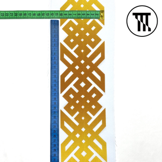 Габардин принт Народные узоры, цв. Белый №9