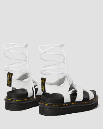 Dr. Martens NARTILLA WOMEN'S LEATHER GLADIATOR SANDALS белые