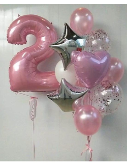 Набор шаров с гелием "Розовые облака"