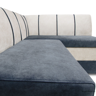 Кухонный Угловой диван "Форум-8" Серый/Слоновая кость Правый