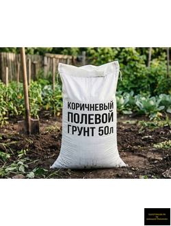 коричневый полевой грунт в мешках