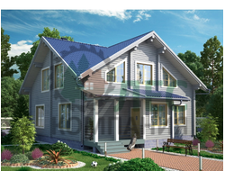 Двухэтажный дом из бруса 10x10,5 с террасой